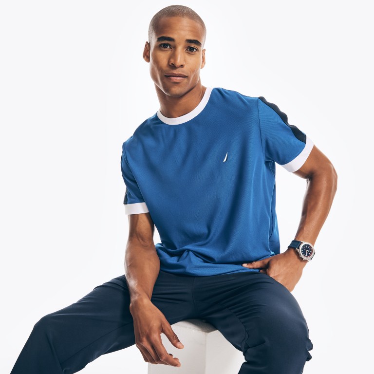 Nautica Navtech Sustainably Crafted Crewneck T-shirts Heren Diepblauw | JFzWqBUs