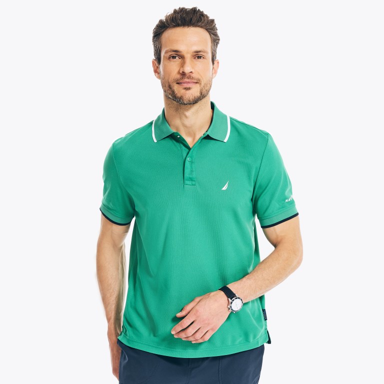 Nautica Navtech Sustainably Crafted Klassieke Fit Poloshirt Heren Freshlime | nA2pit10