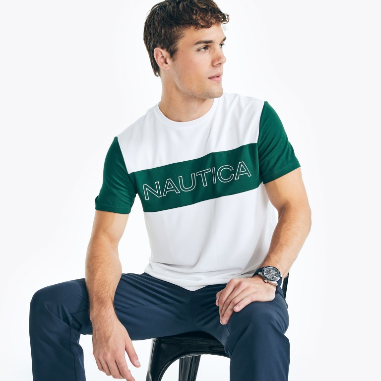 Nautica Navtech Sustainably Crafted Logo T-shirts Heren Wit | BPo5TLWr