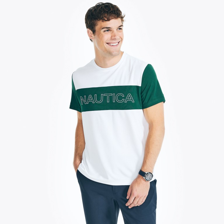 Nautica Navtech Sustainably Crafted Logo T-shirts Heren Wit | BPo5TLWr