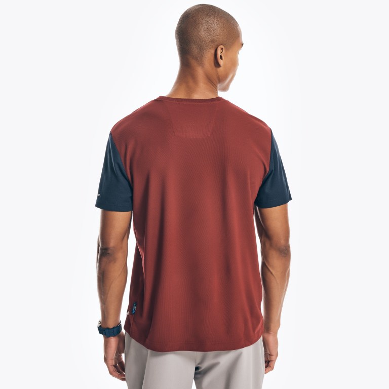 Nautica Navtech Sustainably Crafted Logo T-shirts Heren Rood | oZPsRU5B