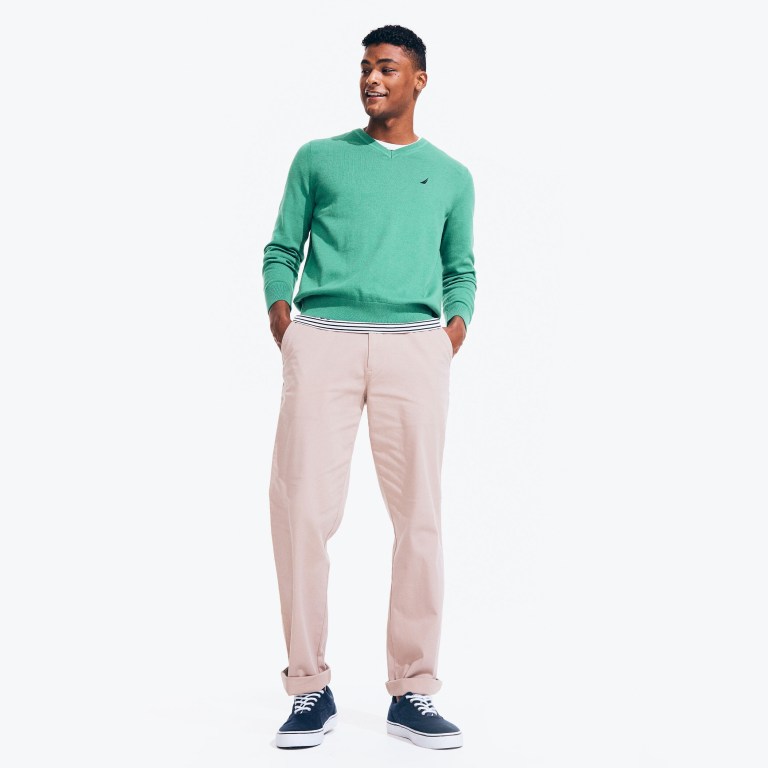 Nautica Navtech V-neck Truien Heren Groen | 8jbtXXrm