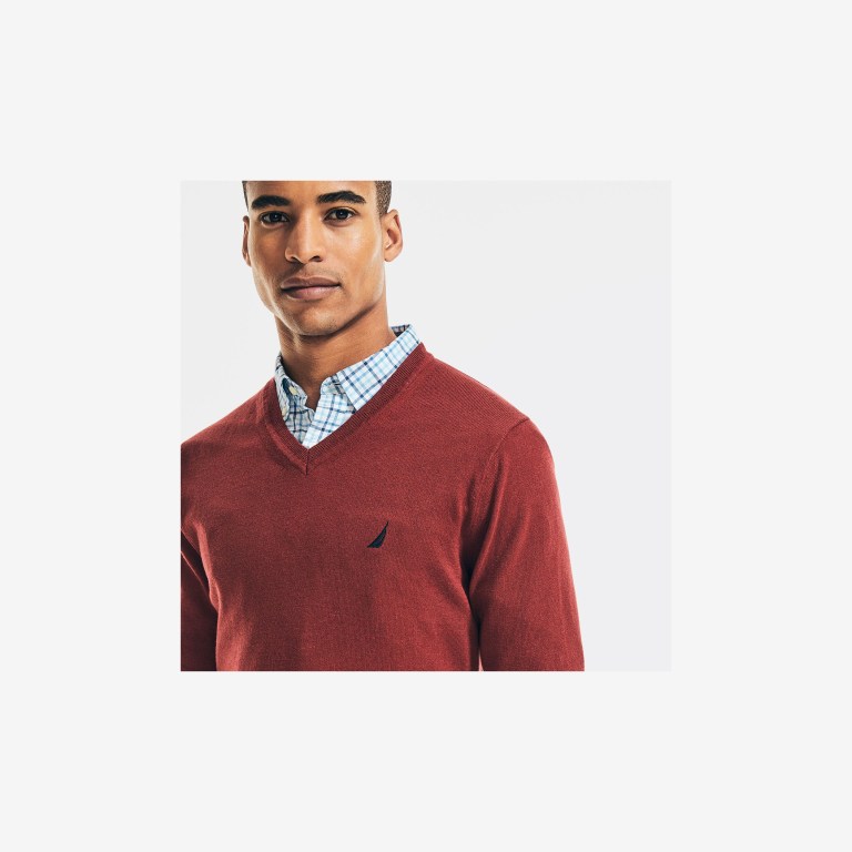 Nautica Navtech V-neck Truien Heren Rood | aId9Oqak