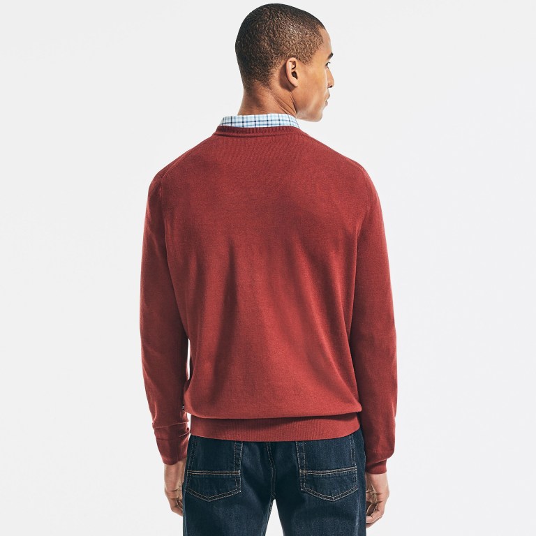 Nautica Navtech V-neck Truien Heren Rood | aId9Oqak