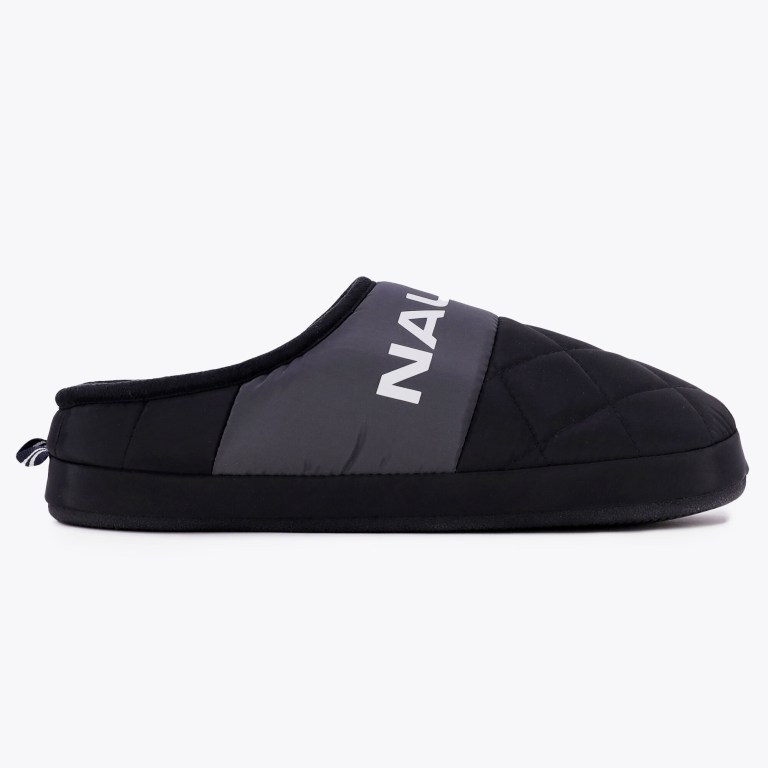 Nautica Nylon Fleece-lined Slippers Heren Zwart | eMIJ04wc