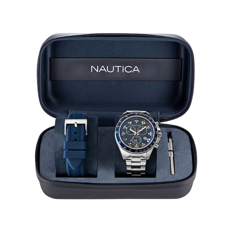 Nautica Ocean Beach Stainless Steel And Siliconen Box Set Horloge Heren Gekleurd | jaxga4Mr