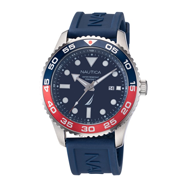 Nautica Pacific Beach Stainless Steel And Siliconen Horloge Heren Gekleurd | 9WIKQf5A