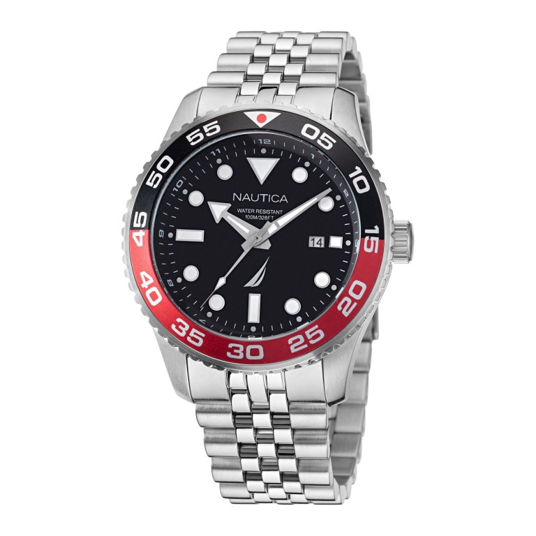 Nautica Pacific Beach Stainless Steel And Leren Box Set Horloge Heren Gekleurd | Xm23eJ4k