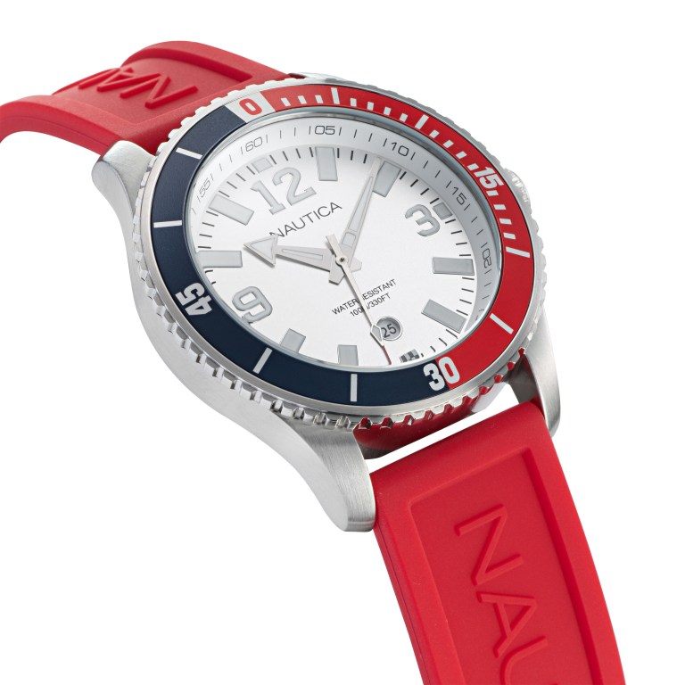 Nautica Pacific Beach Stainless Steel And Siliconen 3-hand Horloge Heren Gekleurd | xyDggY00