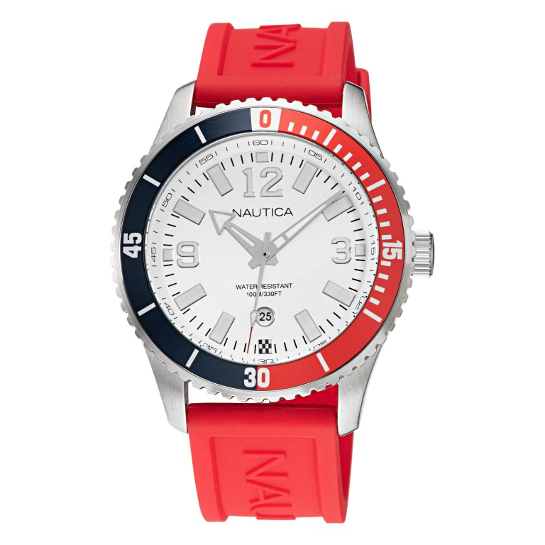 Nautica Pacific Beach Stainless Steel And Siliconen 3-hand Horloge Heren Gekleurd | xyDggY00