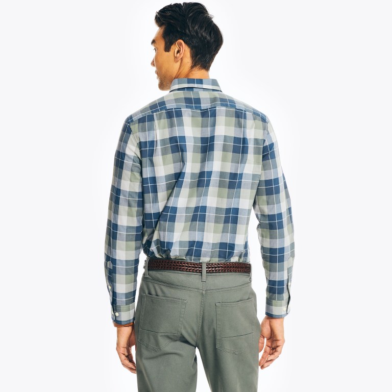 Nautica Plaid Overhemd Heren Groen | 8xQJZZci