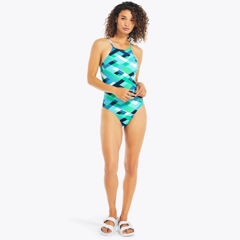 Nautica Printed One-piece Zwemkleding Dames Diepgroen | bJQLAKyS