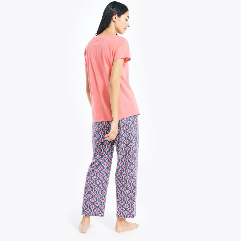 Nautica Printed Pajama Set Sleepwear Dames Blauw | 0wGkquzu