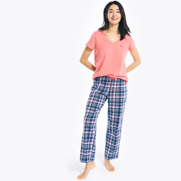 Nautica Printed Pajama Set Sleepwear Dames Blauw | 38M2guon