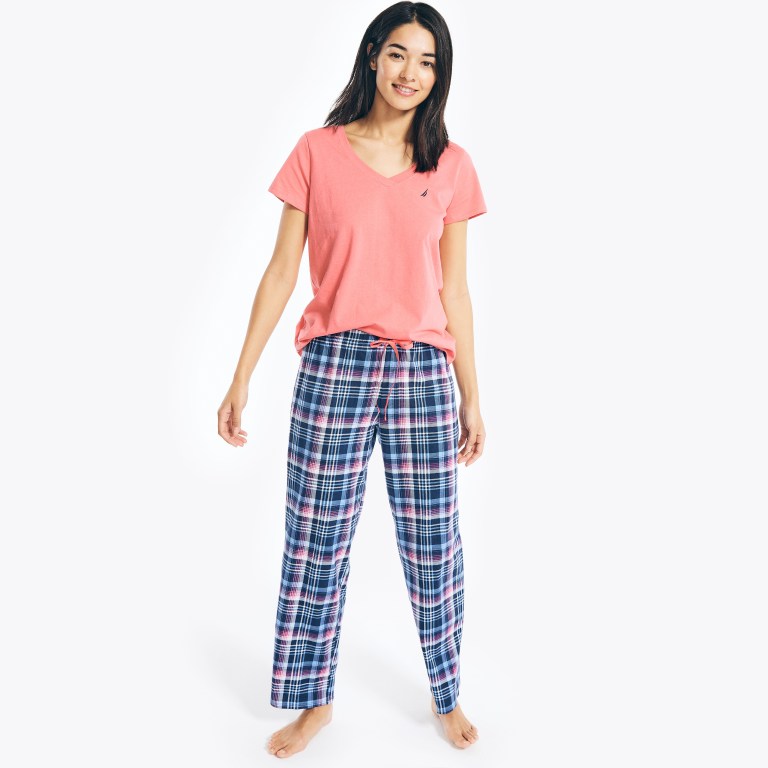 Nautica Printed Pajama Set Sleepwear Dames Blauw | 38M2guon