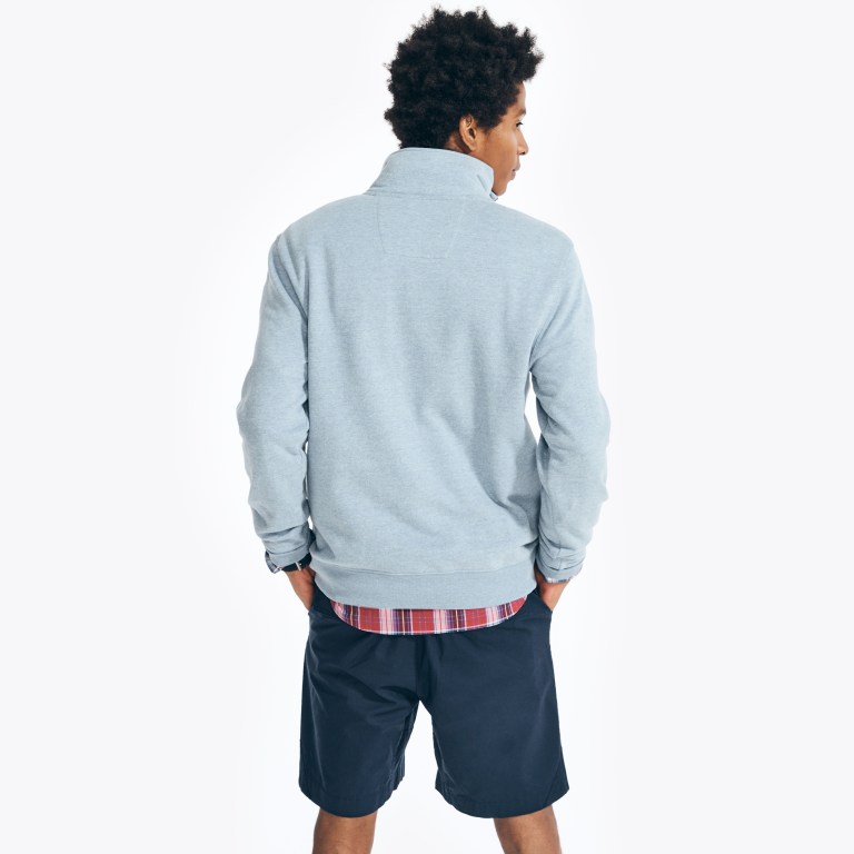 Nautica Quarter-zip Fleece Sweatshirts Heren Blauw | 3WmKkv2Z