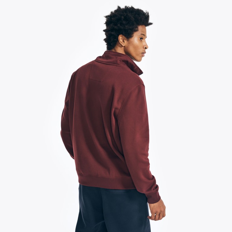 Nautica Quarter-zip Fleece Sweatshirts Heren Rood | BvCzpfqj