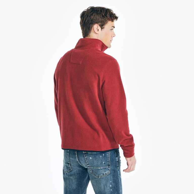 Nautica Quarter-zip Nautex Fleece Sweatshirts Heren Rood | DgU7JonC