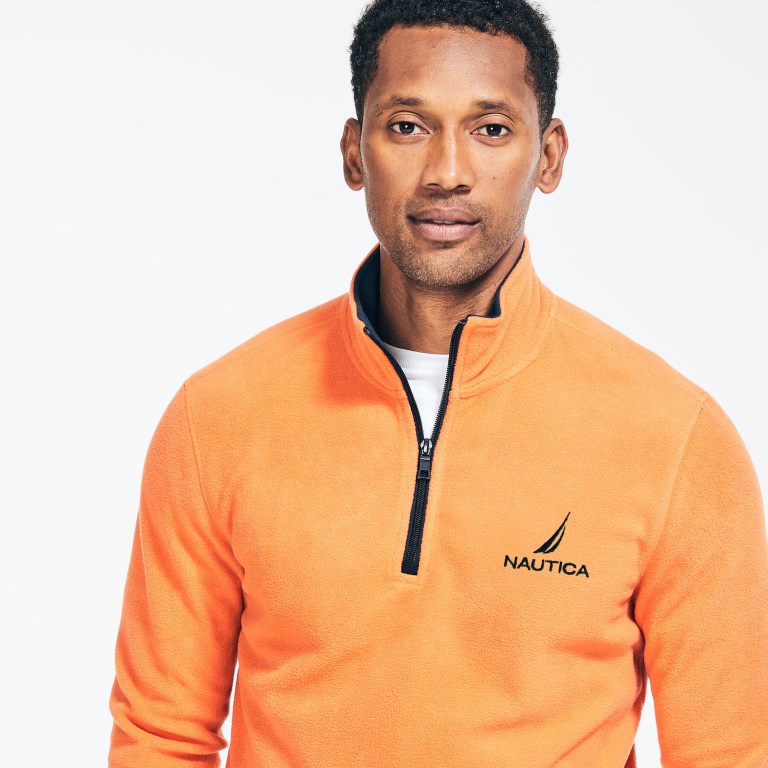 Nautica Quarter-zip Nautex Fleece Sweatshirts Heren Oranje | MCVqWFKU