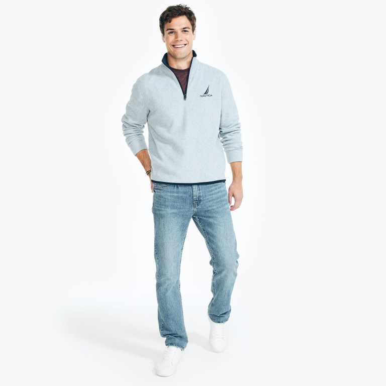 Nautica Quarter-zip Nautex Fleece Sweatshirts Heren Grijs | RBmhv9Sk