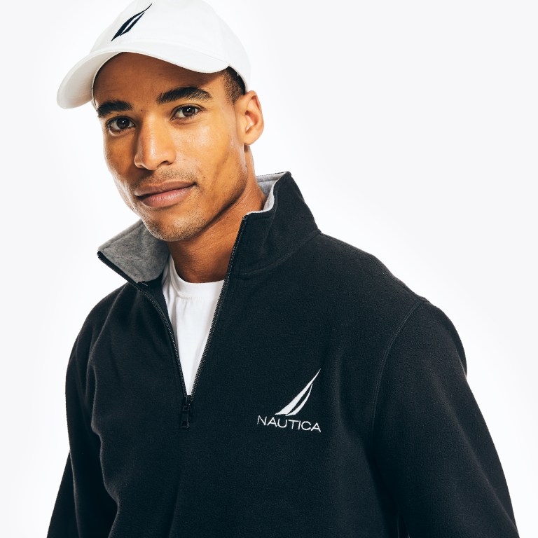 Nautica Quarter-zip Nautex Fleece Sweatshirts Heren Zwart | jGr13Voq