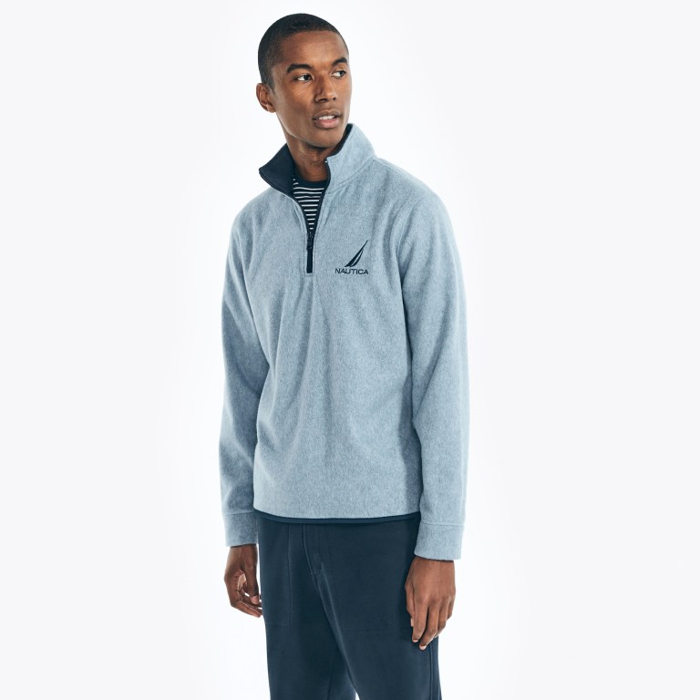 Nautica Quarter-zip Nautex Fleece Sweatshirts Heren Blauw | wyHeshPH