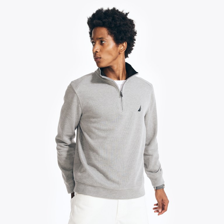 Nautica Quarter-zip Sweatshirts Heren Grijs | CUkgwYws