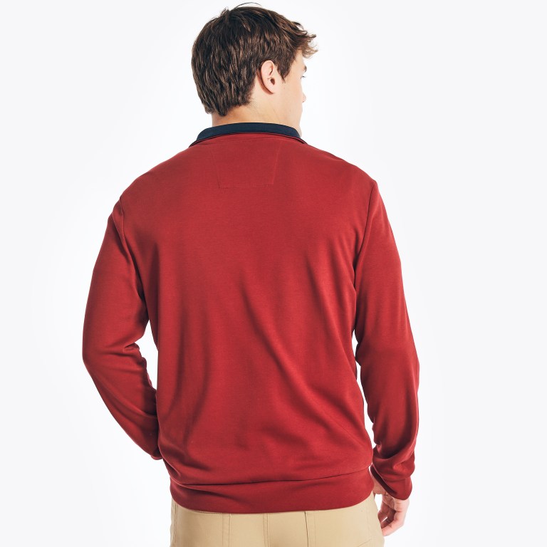 Nautica Quarter-zip Sweatshirts Heren Rood | 7q5YtV5z