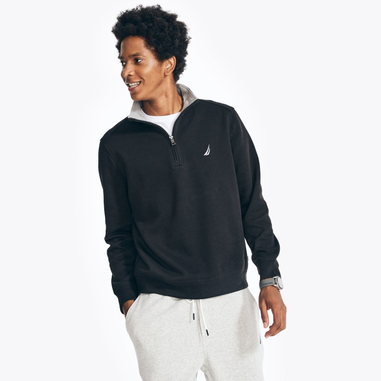 Nautica Quarter-zip Sweatshirts Heren Zwart | 0oJabsvq