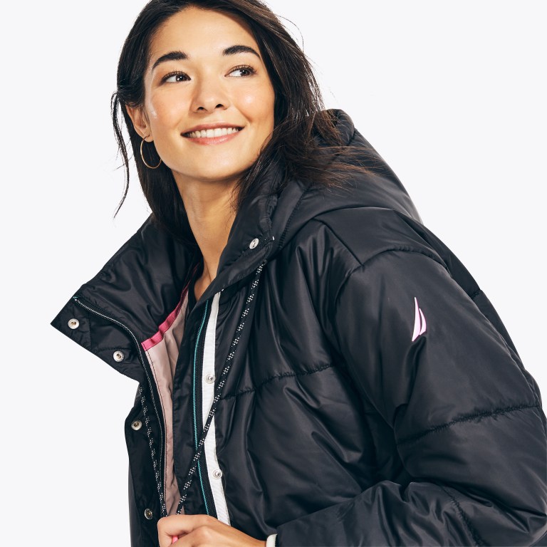 Nautica Quilted Puffer Jassen Dames Zwart | ZUnQzu5x