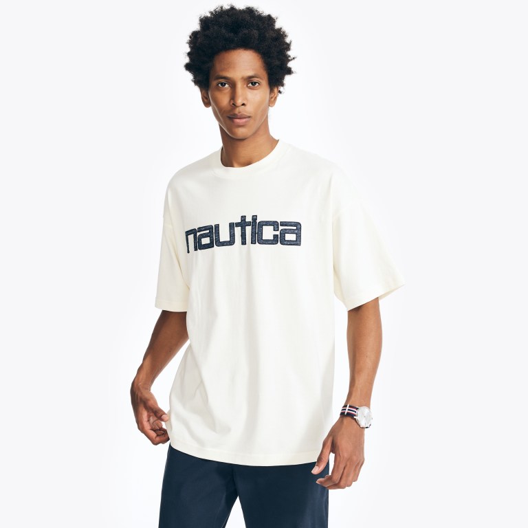 Nautica Reissue Logo Grafische T-shirts Heren Room | CkwVsPmX