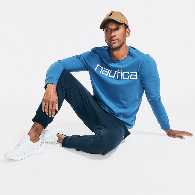 Nautica Reissue Sustainably Crafted Grafische Long-sleeve T-shirts Heren Blauw | XqUIp2I5