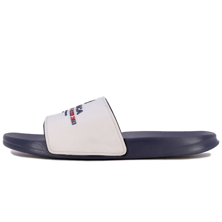 Nautica Sailing Division Logo Badslippers Heren Wit Lichtturkoois | R3Gi8rWo