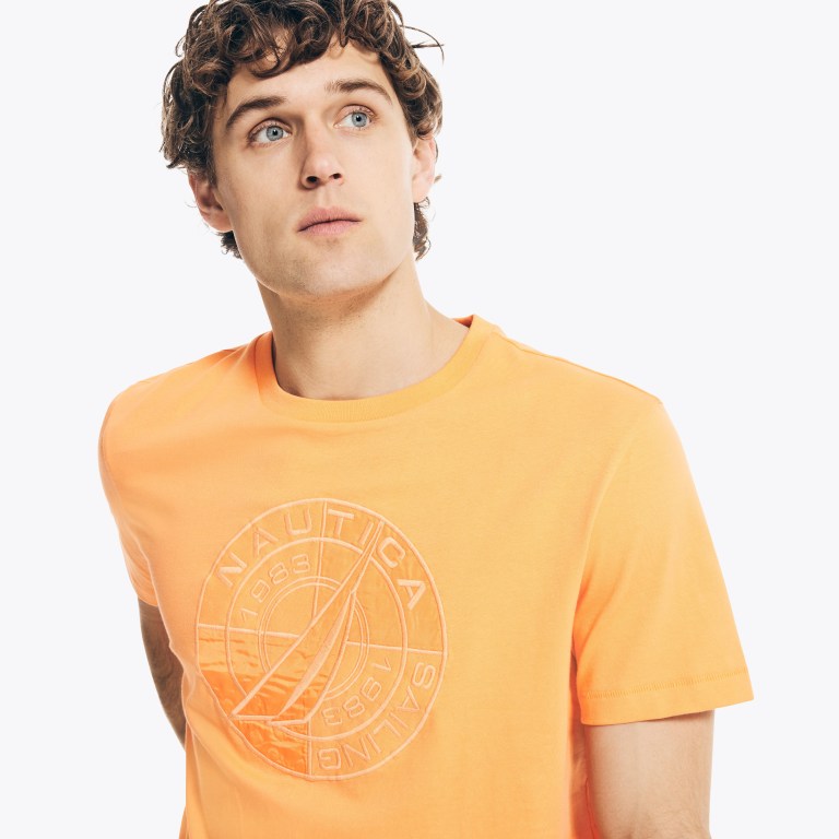 Nautica Sailing Grafische T-shirts Heren Oranje | cZdV7gQG