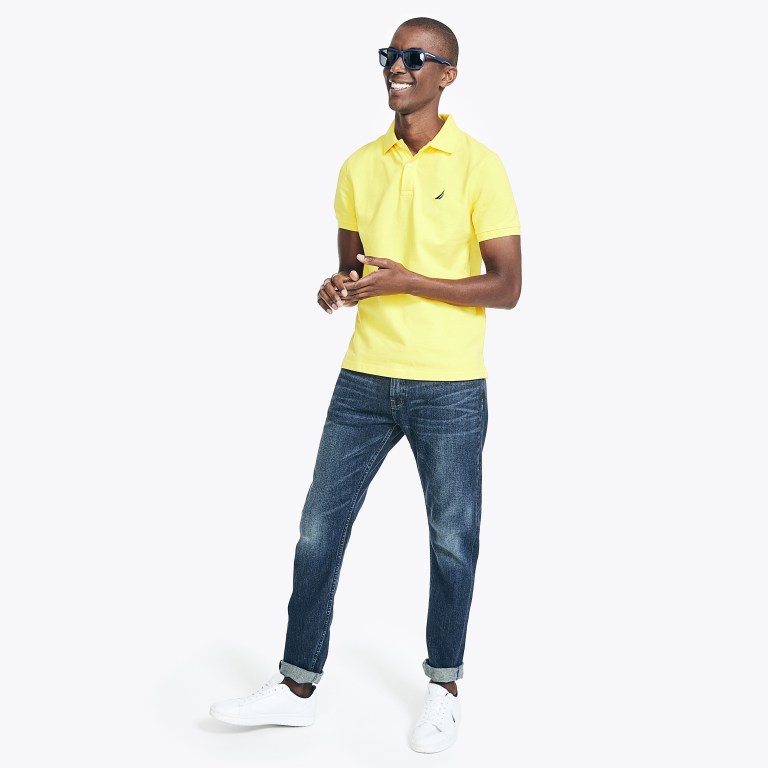 Nautica Slim Fit Deck Poloshirt Heren Citroen | h7SXZATM