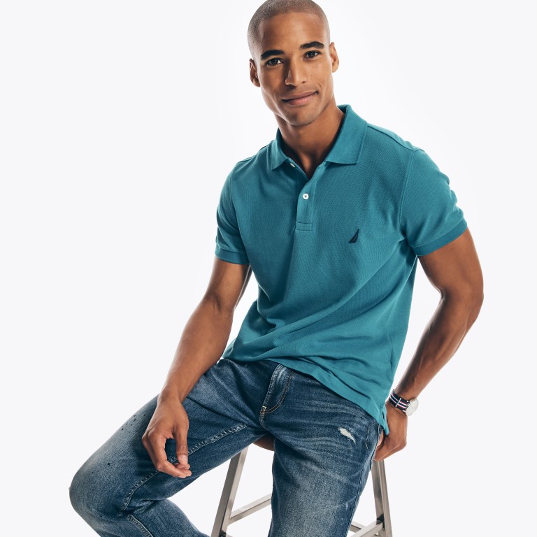 Nautica Slim Fit Deck Poloshirt Heren Lavendula | a2ELpwk3