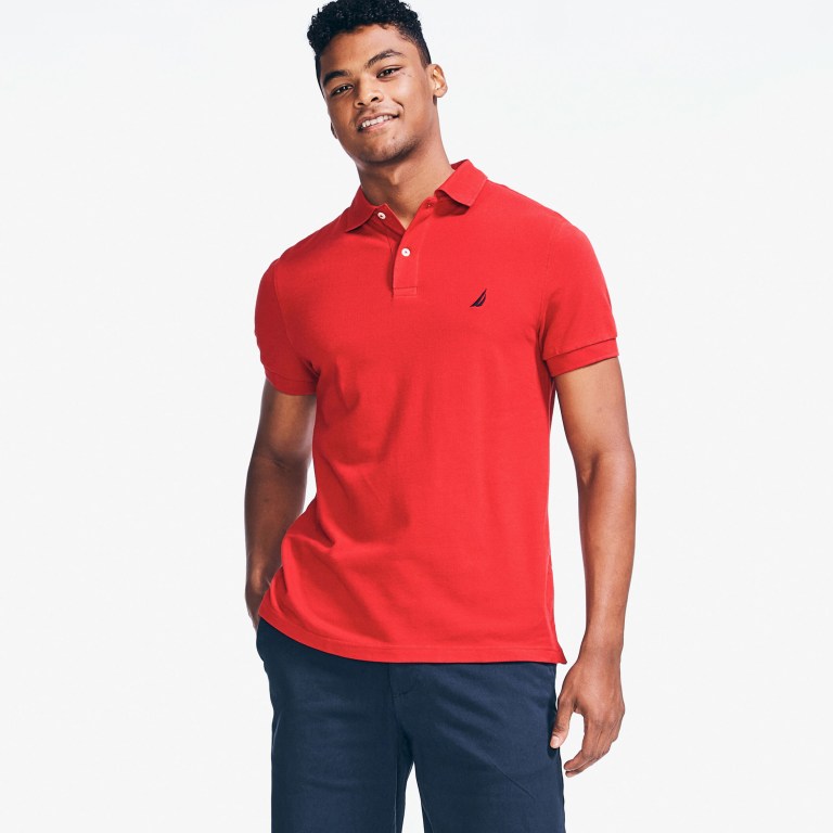 Nautica Slim Fit Deck Poloshirt Heren Rood | sWT2sy49