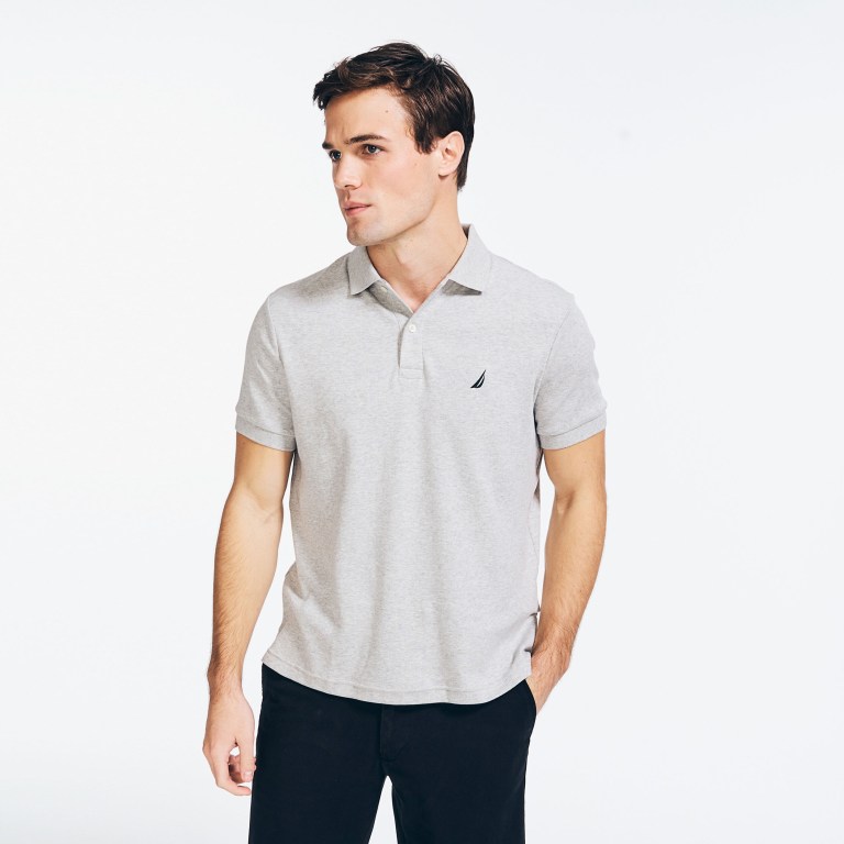 Nautica Slim Fit Interlock Poloshirt Heren Grijs | FA8iLIBK