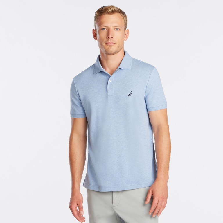 Nautica Slim Fit Interlock Poloshirt Heren Blauw | I7QuiseE