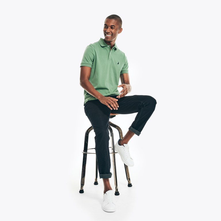 Nautica Slim Fit Interlock Poloshirt Heren Groen | IYB5GwfW