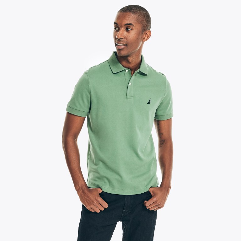 Nautica Slim Fit Interlock Poloshirt Heren Groen | IYB5GwfW