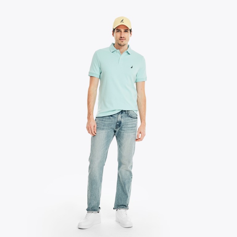 Nautica Slim Fit Interlock Poloshirt Heren Wit | XbNL6nCd