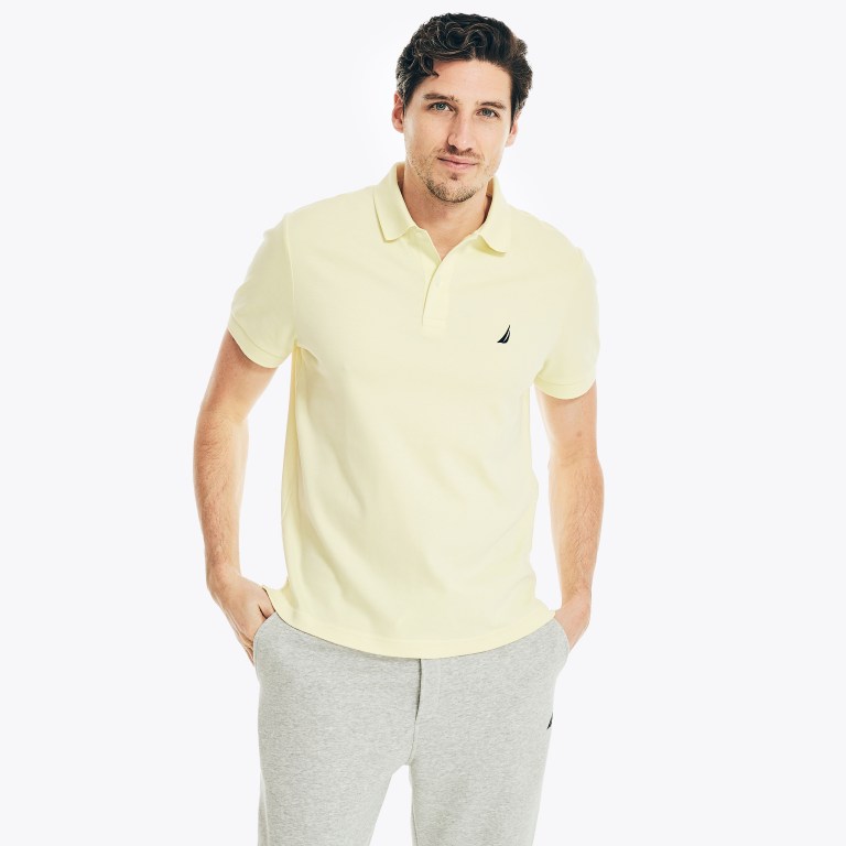 Nautica Slim Fit Interlock Poloshirt Heren Lichtgeel | ZFtXx8Pw