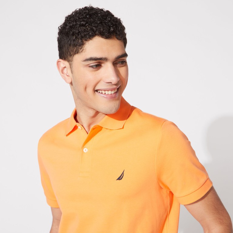 Nautica Slim Fit Interlock Poloshirt Heren Oranje | d7gC2wwB