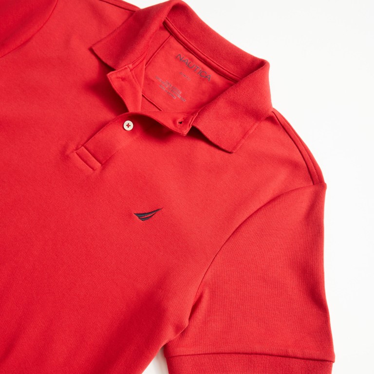 Nautica Slim Fit Interlock Poloshirt Heren Rood | l1TveVta