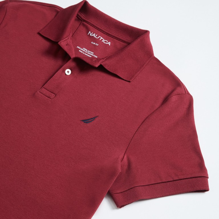 Nautica Slim Fit Interlock Poloshirt Heren Rood | vodluDVt