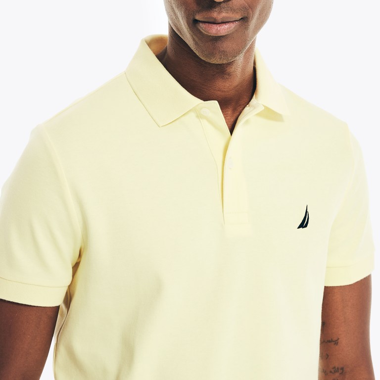 Nautica Slim Fit Interlock Poloshirt Heren Lichtgoud | wmaRJcj9