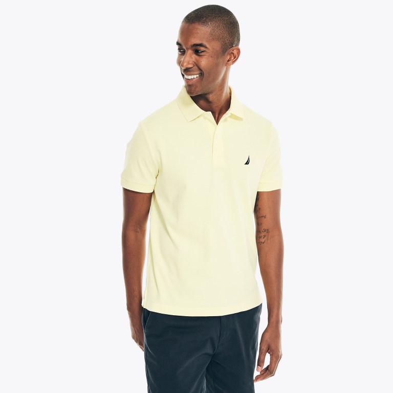 Nautica Slim Fit Interlock Poloshirt Heren Lichtgoud | wmaRJcj9