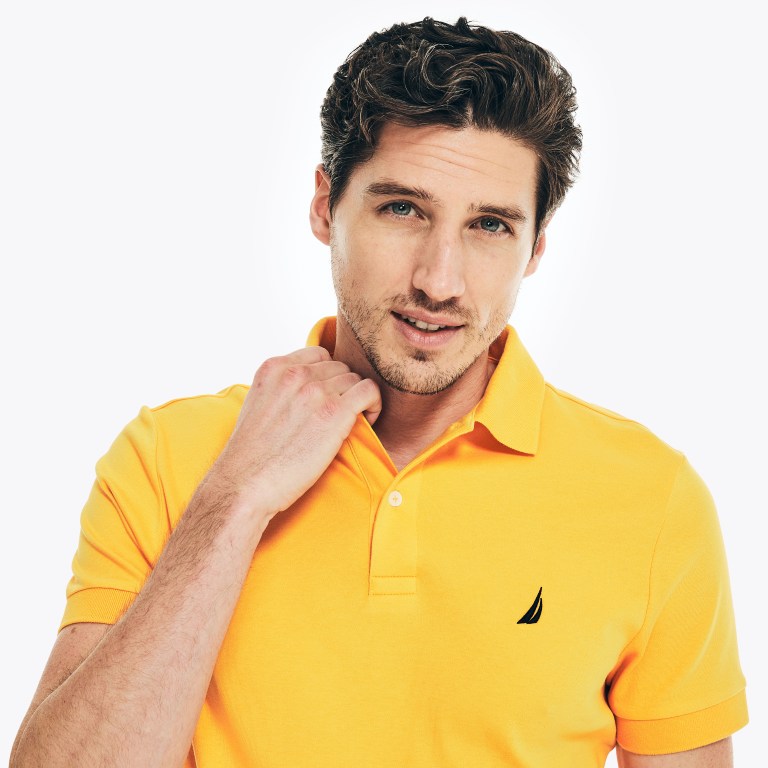 Nautica Slim Fit Interlock Poloshirt Heren Oranje | yvMc2rsR