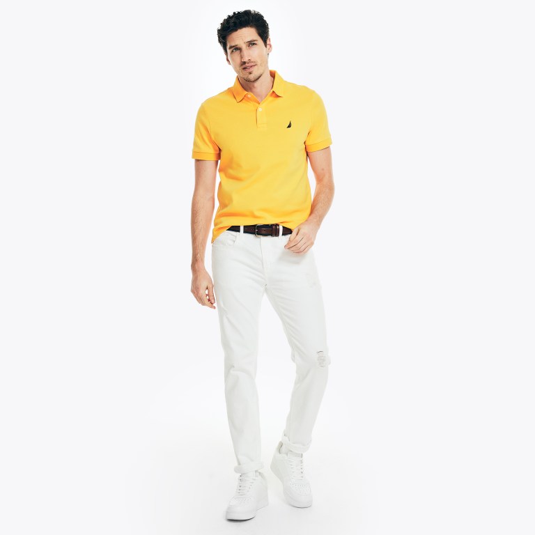 Nautica Slim Fit Interlock Poloshirt Heren Oranje | yvMc2rsR